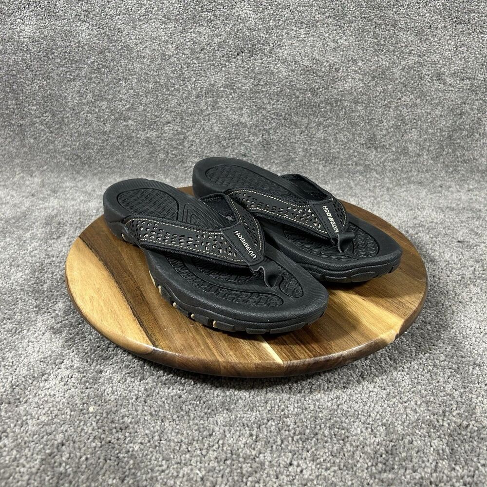 Hobibear Men’s Size EU 42 US 9 Black Casual Beach Outdoor Thong Flip Flops Used